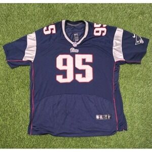 Nike New England Patriots Chandler Jones #95 Jersey Navy Blue Size 60 Big & Tall